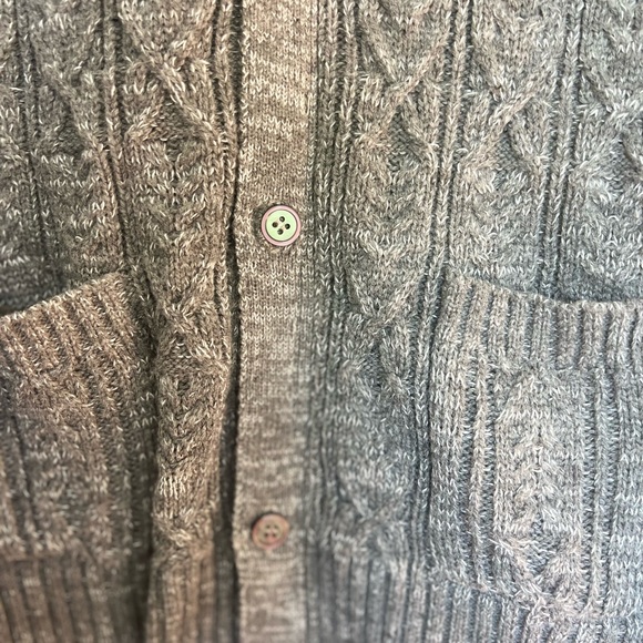 THOM BROWNE Gray 4-Bar Aran Cardigan - Picture 7 of 14